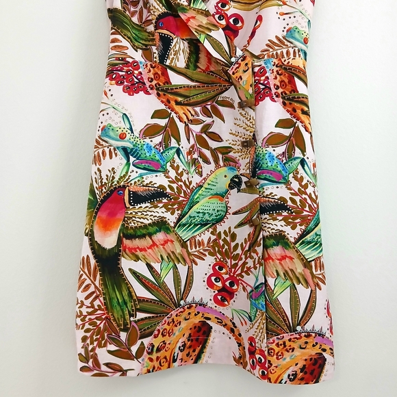 NWT Farm Rio Tropical Print Spaghetti Strap Wrap Sundress - Picture 2 of 7